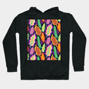 Paper Cut Leaves-Black Hoodie